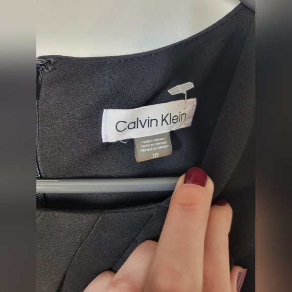 NWT Calvin Klein Keyhole Wide Leg Sleeveless Jumpsuit  Black 10 - Picture 7 of 7